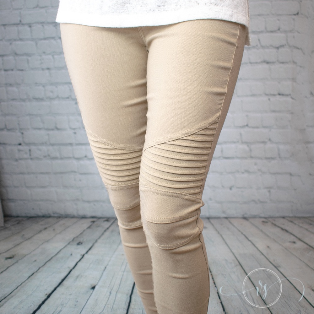 Khaki Moto Jeggings